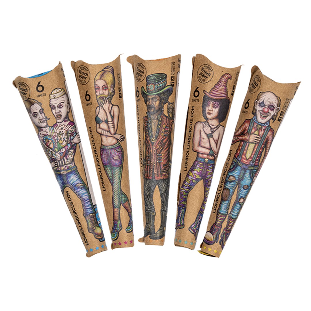 Papel Unbleached Conos  x 6u. Lion Rolling Circus